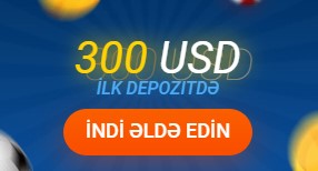 Yeni oyunçuları $300 depozit bonusu təklifindən istifadə etməyə dəvət edən, gözəgələn və cəlbedici banner.